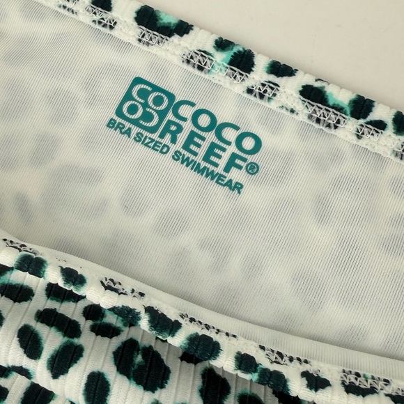 Coco Reef Bikini Bottom Womens Medium Animal Print White Black Blue Swim NWT - Picture 4 of 9